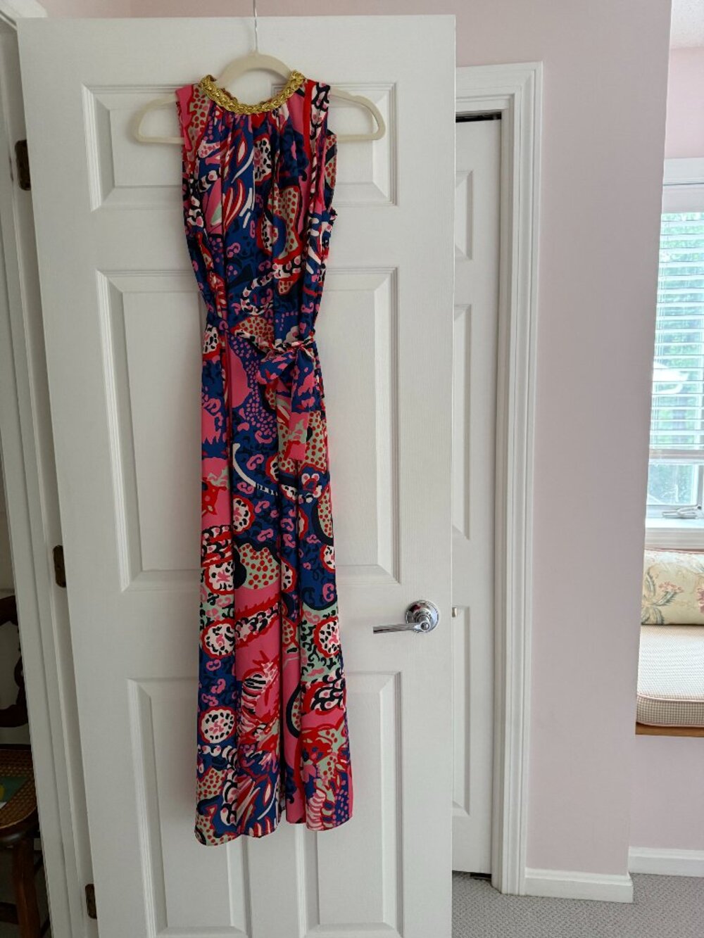 CK Bradley Maxi Dress with Gold Braid Size Small